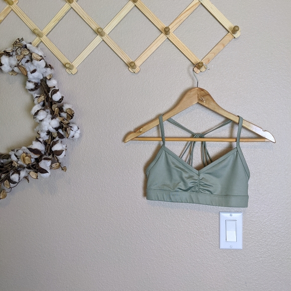 ALO Yoga Other - Alo Yoga Sunny Soft Strappy Sage Green Sport Bra